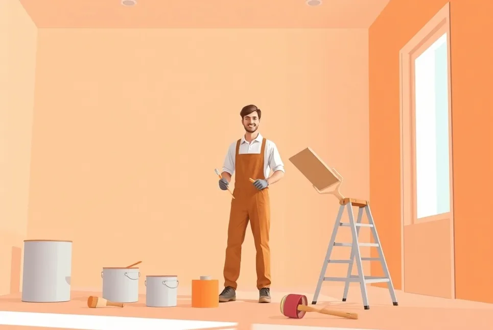 Intérieur rénové après travaux de peinture à Sens